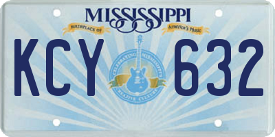 MS license plate KCY632