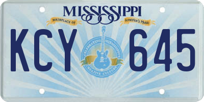 MS license plate KCY645