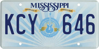 MS license plate KCY646