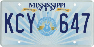 MS license plate KCY647
