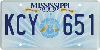 MS license plate KCY651
