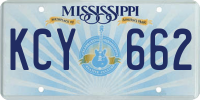 MS license plate KCY662