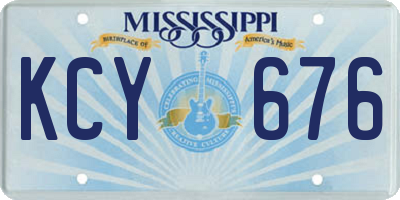 MS license plate KCY676