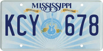 MS license plate KCY678