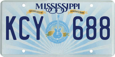 MS license plate KCY688