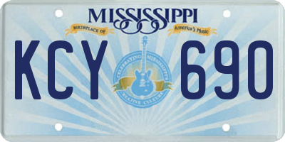 MS license plate KCY690