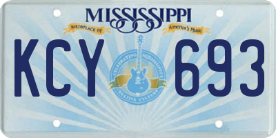 MS license plate KCY693
