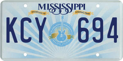 MS license plate KCY694
