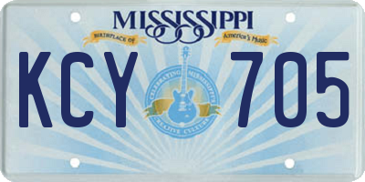 MS license plate KCY705