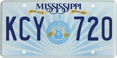 MS license plate KCY720