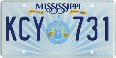 MS license plate KCY731
