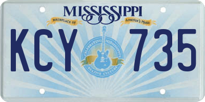 MS license plate KCY735