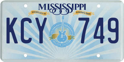 MS license plate KCY749