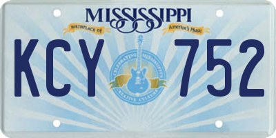 MS license plate KCY752
