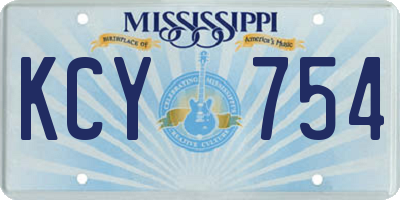 MS license plate KCY754