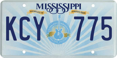 MS license plate KCY775