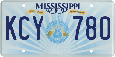 MS license plate KCY780