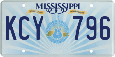 MS license plate KCY796