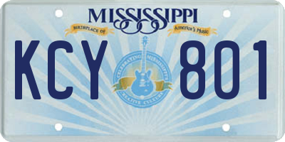 MS license plate KCY801