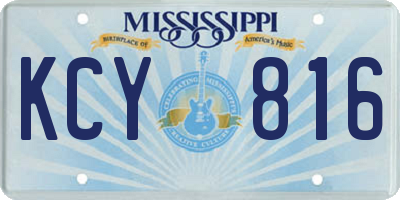 MS license plate KCY816