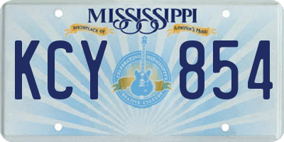 MS license plate KCY854