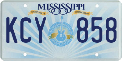 MS license plate KCY858