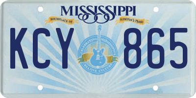 MS license plate KCY865
