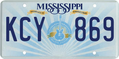 MS license plate KCY869
