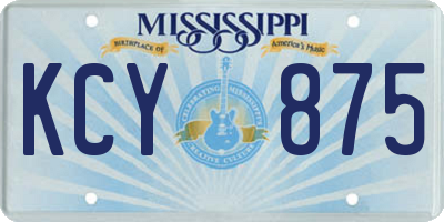 MS license plate KCY875
