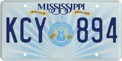 MS license plate KCY894