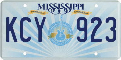 MS license plate KCY923