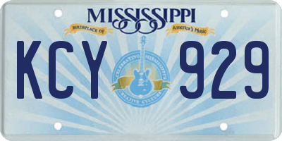 MS license plate KCY929
