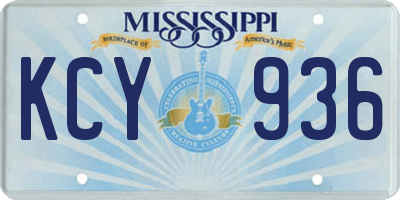 MS license plate KCY936
