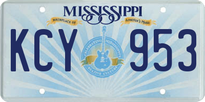 MS license plate KCY953