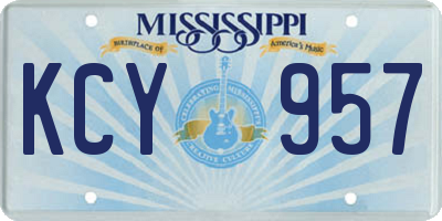 MS license plate KCY957
