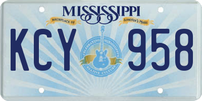 MS license plate KCY958
