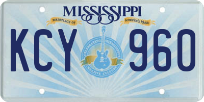 MS license plate KCY960