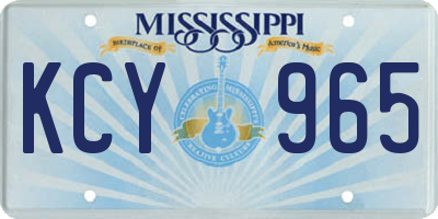 MS license plate KCY965