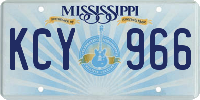 MS license plate KCY966