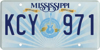 MS license plate KCY971