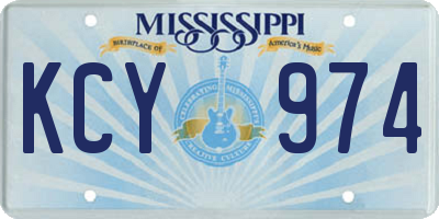 MS license plate KCY974