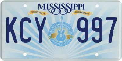 MS license plate KCY997
