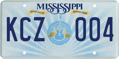 MS license plate KCZ004