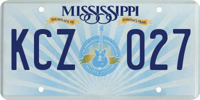 MS license plate KCZ027