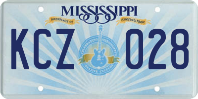 MS license plate KCZ028