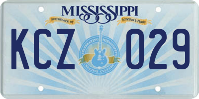 MS license plate KCZ029