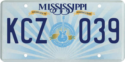 MS license plate KCZ039