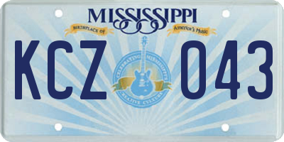 MS license plate KCZ043