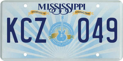 MS license plate KCZ049