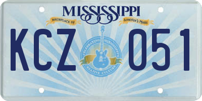 MS license plate KCZ051